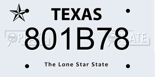 801B78 Texas License Plate