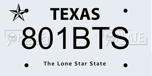 801BTS Texas License Plate