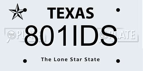 801IDS Texas License Plate