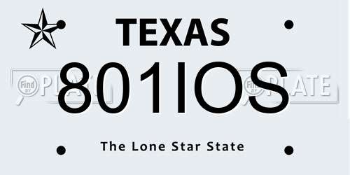 801IOS Texas License Plate