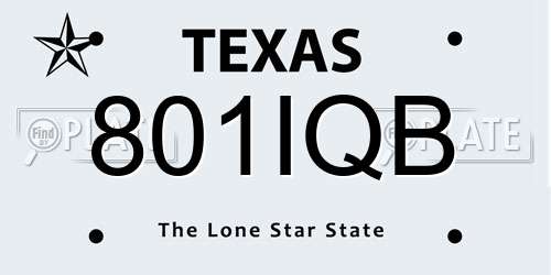 801IQB Texas License Plate