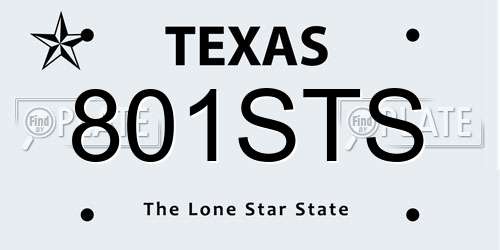801STS Texas License Plate