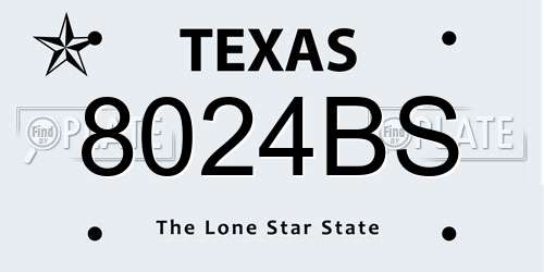 8024BS Texas License Plate