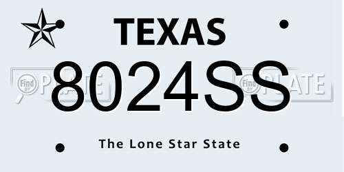 8024SS Texas License Plate