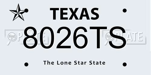 8026TS Texas License Plate