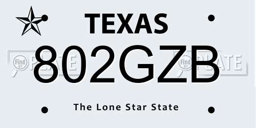 802GZB Texas License Plate