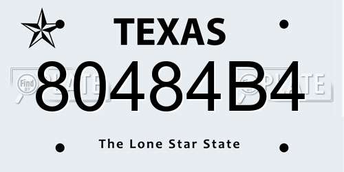 80484B4 Texas License Plate