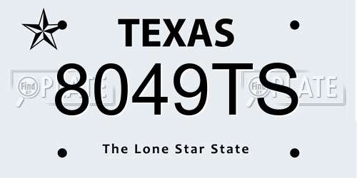 8049TS Texas License Plate