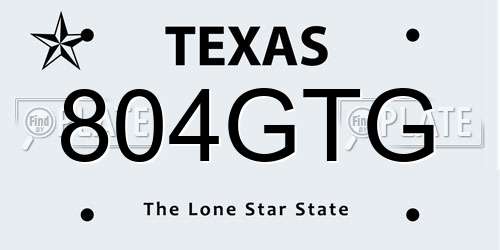 804GTG Texas License Plate