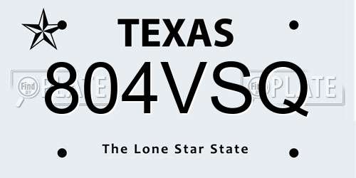 804VSQ Texas License Plate