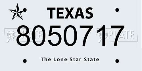 8050717 Texas License Plate