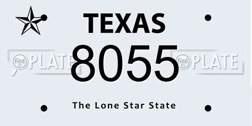 8055 Texas License Plate