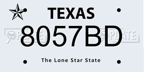 8057BD Texas License Plate