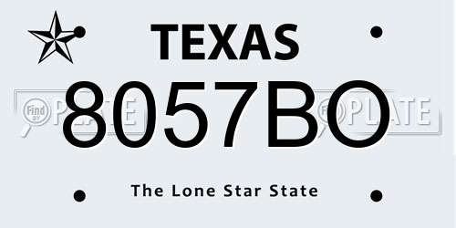 8057BO Texas License Plate