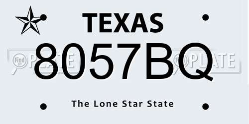 8057BQ Texas License Plate