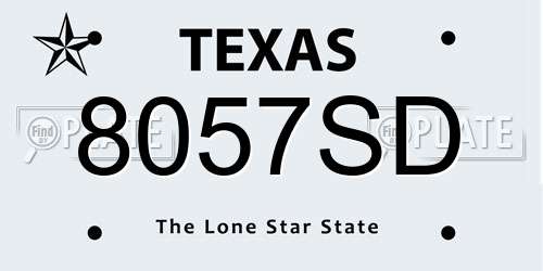 8057SD Texas License Plate
