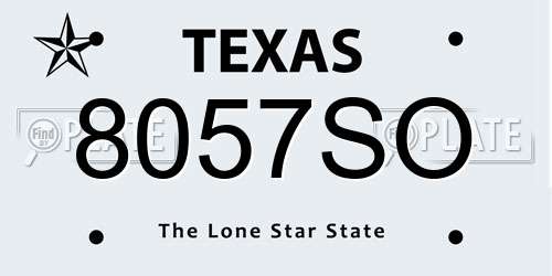8057SO Texas License Plate