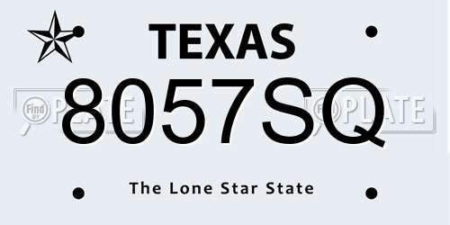 8057SQ Texas License Plate