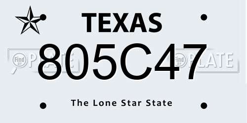 805C47 Texas License Plate