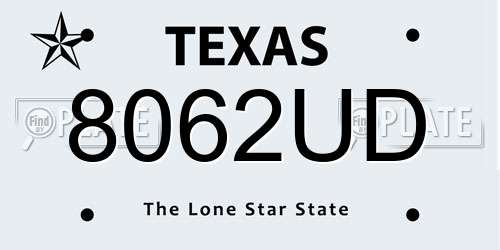 8062UD Texas License Plate