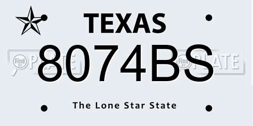 8074BS Texas License Plate