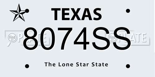 8074SS Texas License Plate