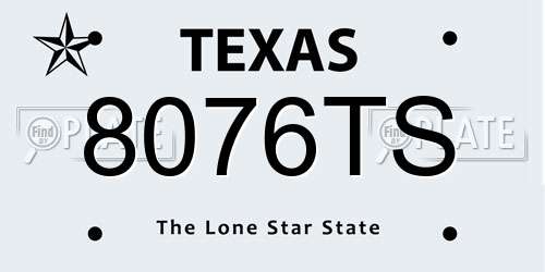 8076TS Texas License Plate