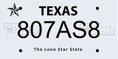 807AS8 Texas License Plate