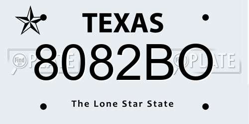 8082BO Texas License Plate