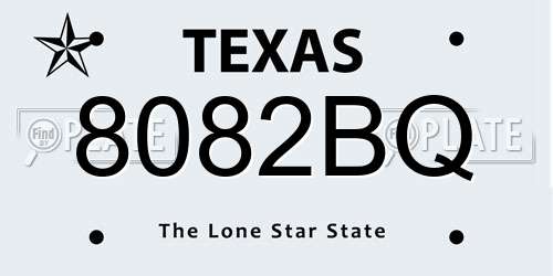 8082BQ Texas License Plate