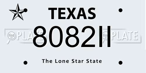 8082II Texas License Plate
