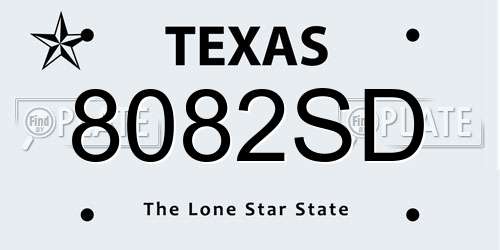 8082SD Texas License Plate