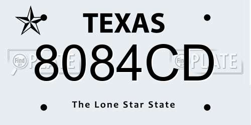 8084CD Texas License Plate