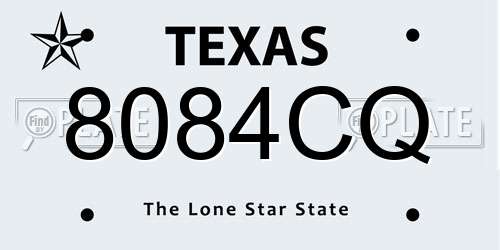 8084CQ Texas License Plate