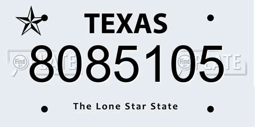 8085105 Texas License Plate