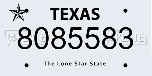 8085583 Texas License Plate