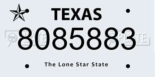 8085883 Texas License Plate