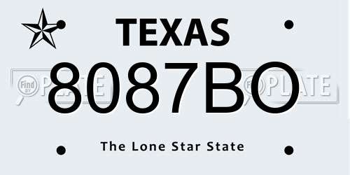 8087BO Texas License Plate