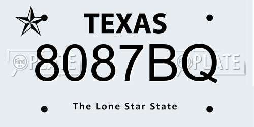 8087BQ Texas License Plate