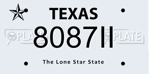 8087II Texas License Plate