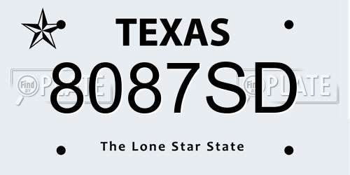 8087SD Texas License Plate