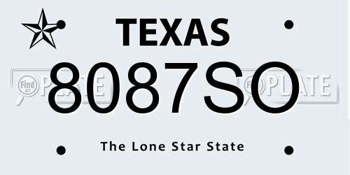 8087SO Texas License Plate