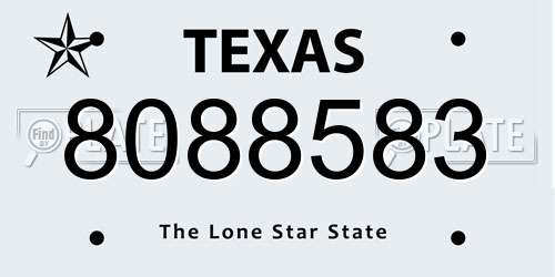 8088583 Texas License Plate