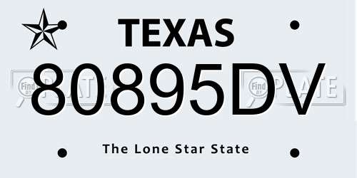 80895DV Texas License Plate