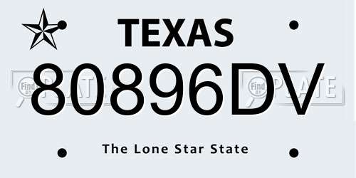 80896DV Texas License Plate