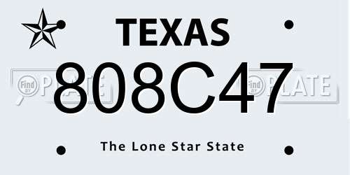 808C47 Texas License Plate