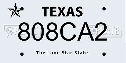 808CA2 Texas License Plate