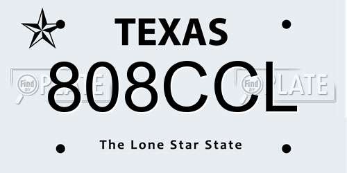 808CCL Texas License Plate