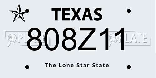 808Z11 Texas License Plate