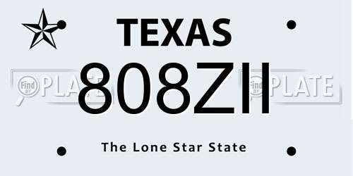 808ZII Texas License Plate